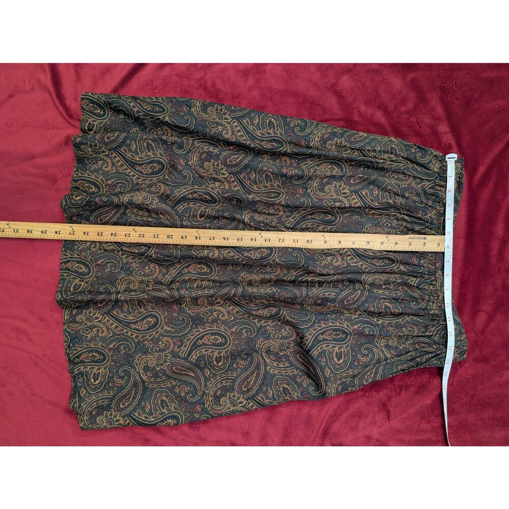 Vintage Chaus Paisley Rayon Midi Skirt 13/14 Whimsigoth Grunge Earthy - Picture 7 of 8